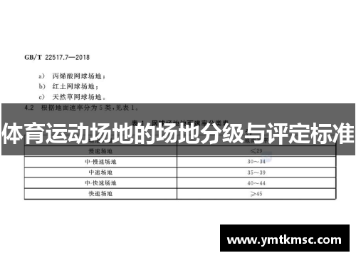 体育运动场地的场地分级与评定标准